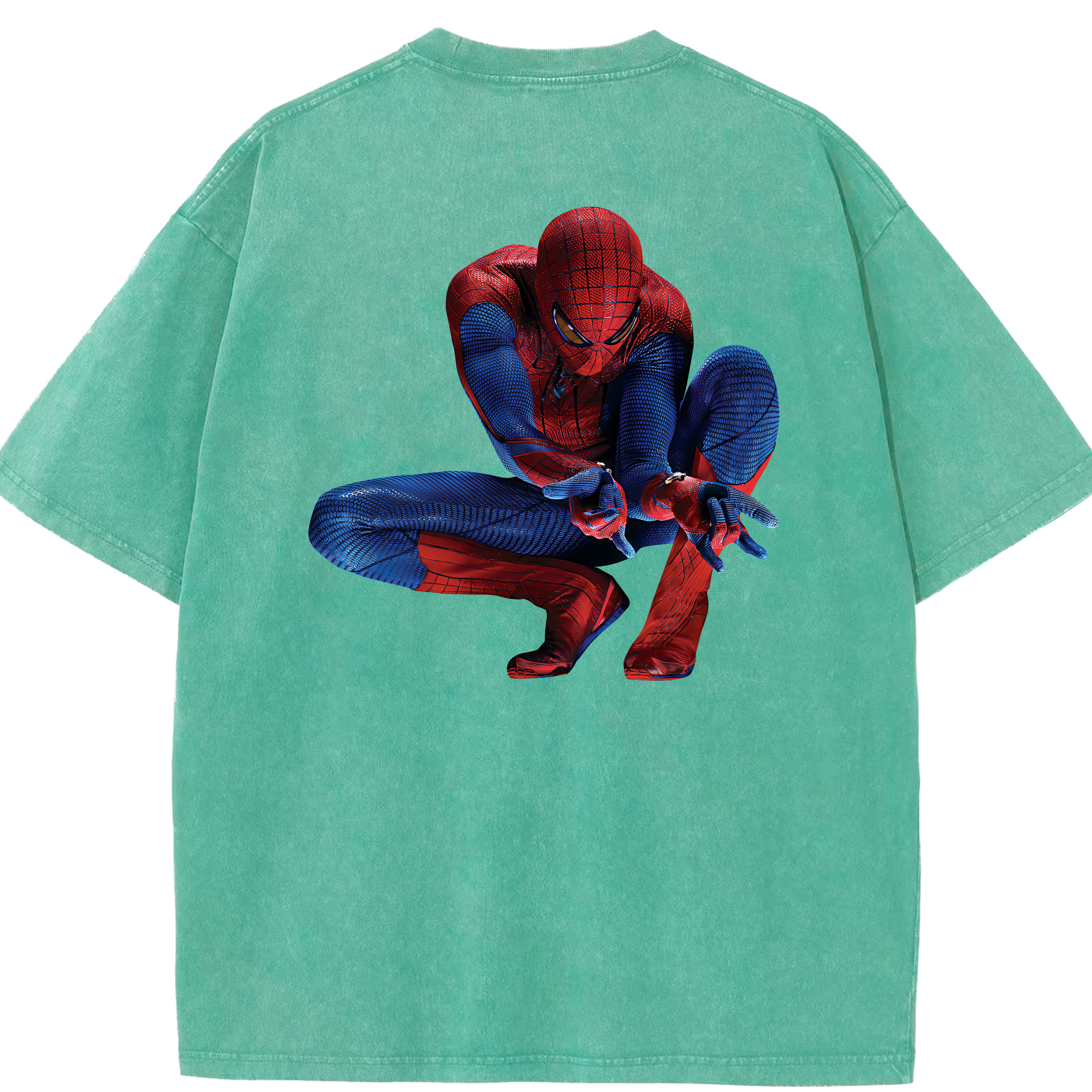 （画像用） Spider Man スパイダーマン 綿100% ヴィンテージ風 半袖Tシャツ（背面プリント）